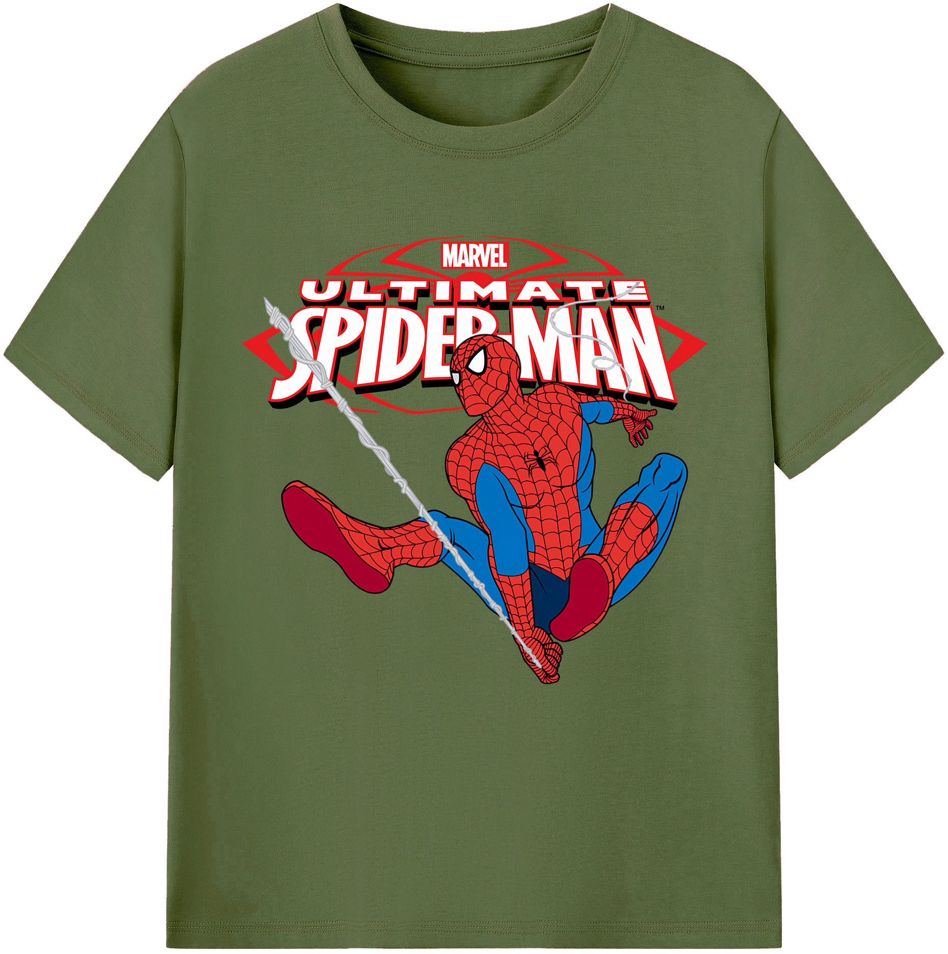 （画像用） Spider Man スパイダーマン 綿100％半袖Tシャツ（フロントプリント）